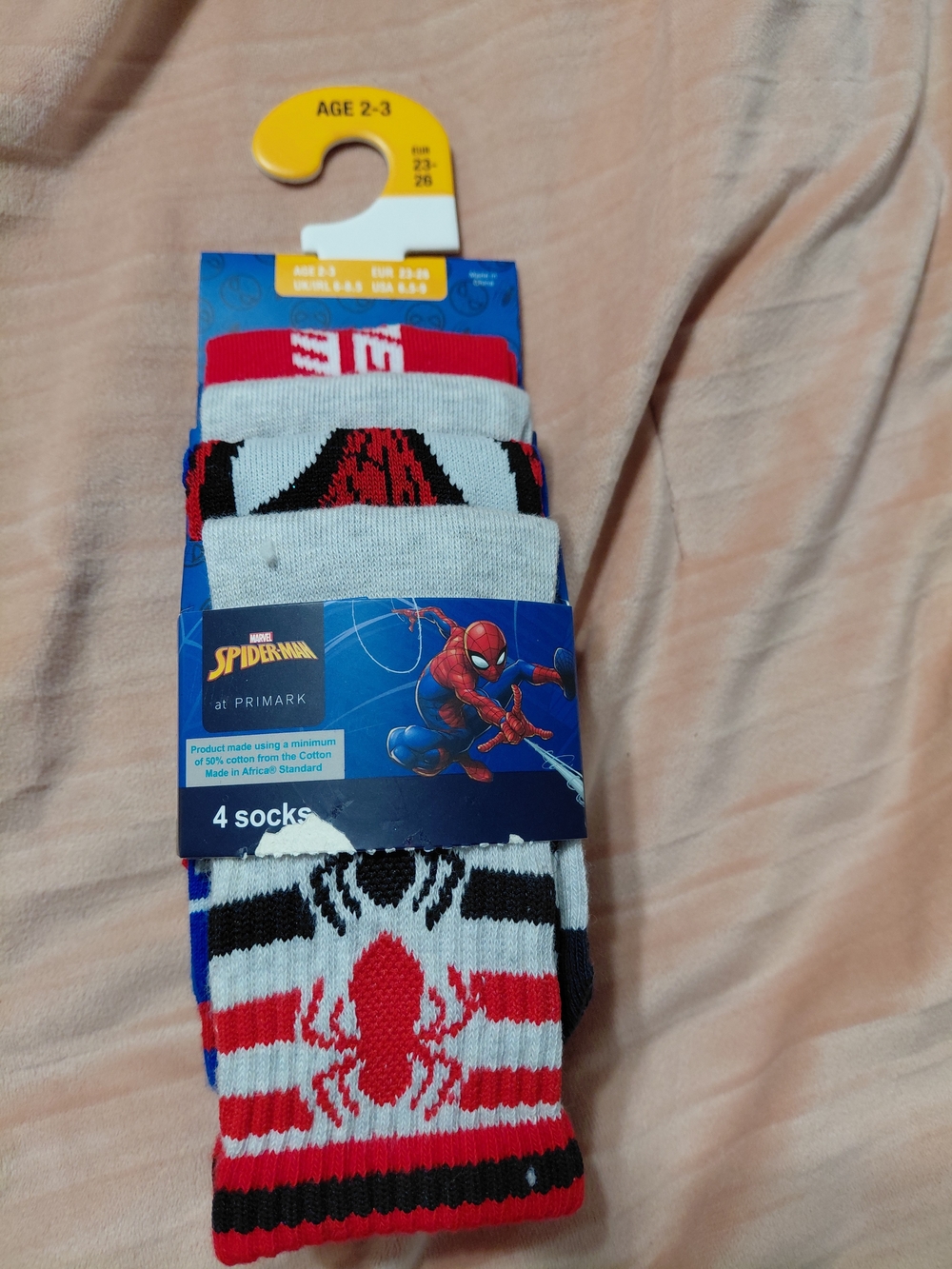 Primark Kids Spider-Man 4-Pack Socks - Red, White, Black, Blue